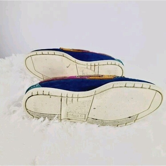 Vtg LLBean Leather Multi-Color Blucher Maine Made Moccasin Boat Loafer Mens 7M main image 4